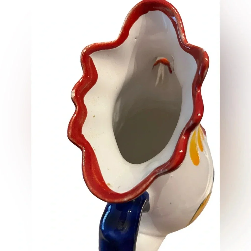 Sicilian Rooster Pitcher Hand Painted Italian Potter